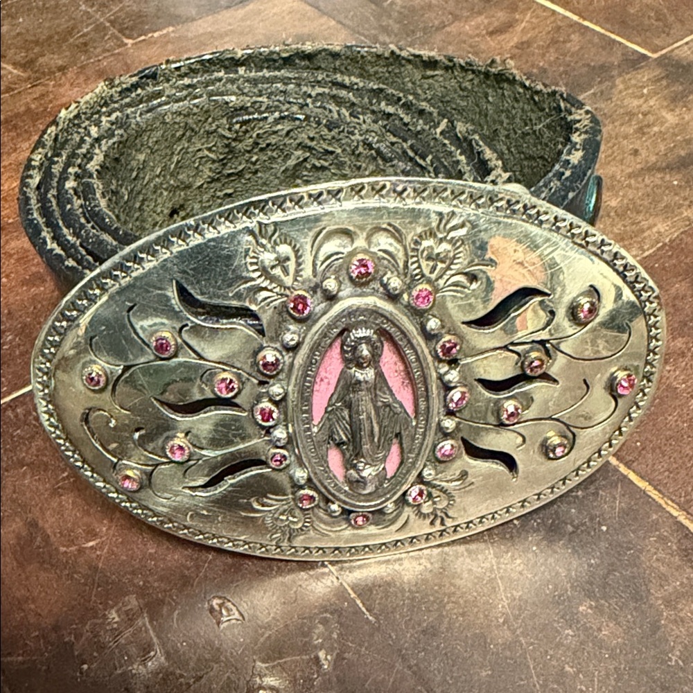 Virgins Saints and Angels  Silver and Pink Embellished Belt